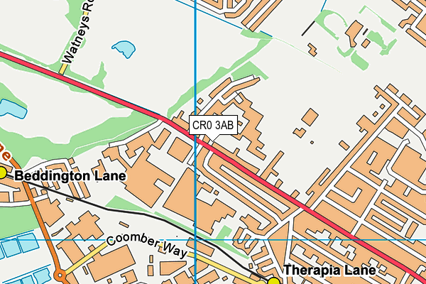 CR0 3AB map - OS VectorMap District (Ordnance Survey)