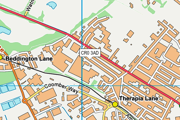 CR0 3AD map - OS VectorMap District (Ordnance Survey)