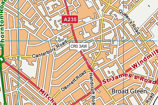 CR0 3AW map - OS VectorMap District (Ordnance Survey)