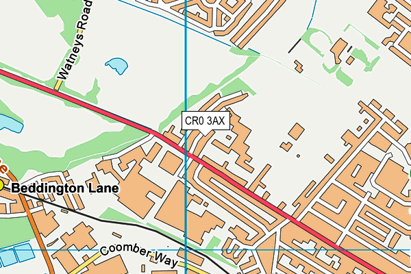 CR0 3AX map - OS VectorMap District (Ordnance Survey)