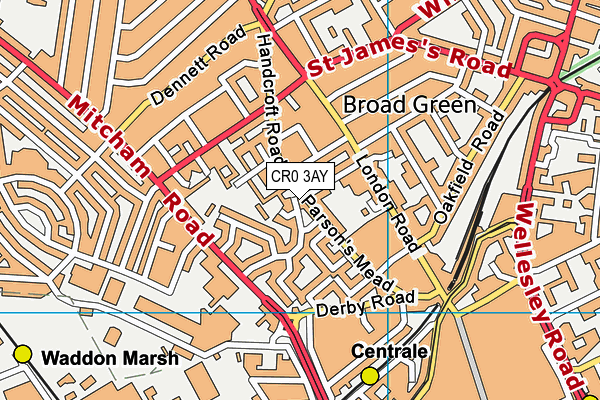 CR0 3AY map - OS VectorMap District (Ordnance Survey)