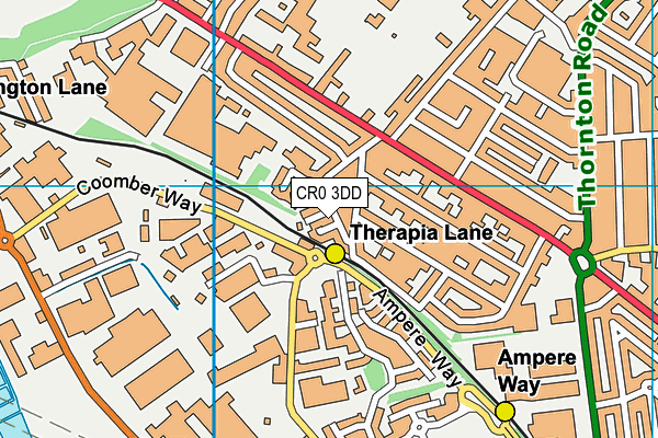 CR0 3DD map - OS VectorMap District (Ordnance Survey)