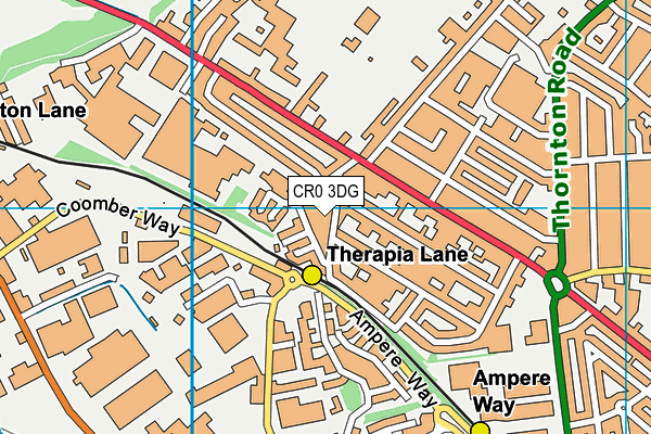 CR0 3DG map - OS VectorMap District (Ordnance Survey)