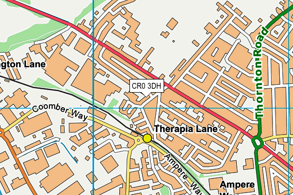 CR0 3DH map - OS VectorMap District (Ordnance Survey)