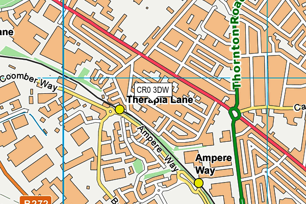 CR0 3DW map - OS VectorMap District (Ordnance Survey)