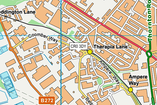 CR0 3DY map - OS VectorMap District (Ordnance Survey)