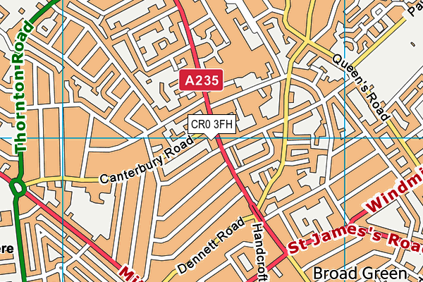 CR0 3FH map - OS VectorMap District (Ordnance Survey)