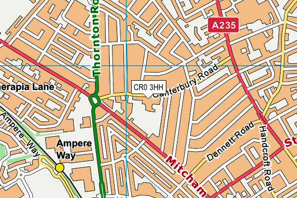 Canterbury Road Recreation Ground map (CR0 3HH) - OS VectorMap District (Ordnance Survey)