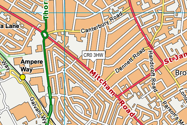 CR0 3HW map - OS VectorMap District (Ordnance Survey)