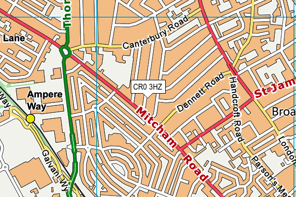 CR0 3HZ map - OS VectorMap District (Ordnance Survey)