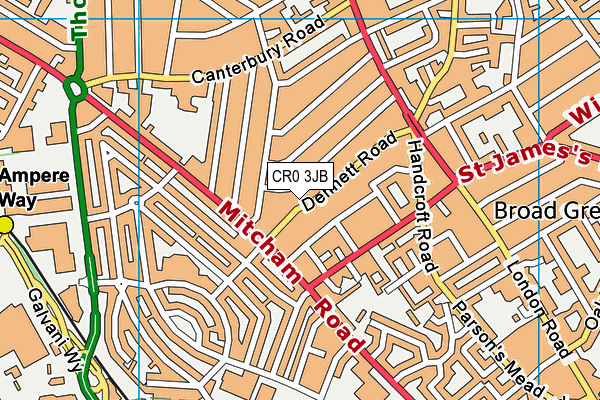 CR0 3JB map - OS VectorMap District (Ordnance Survey)