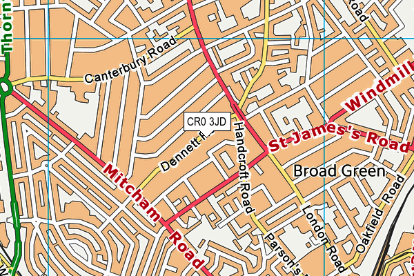 CR0 3JD map - OS VectorMap District (Ordnance Survey)