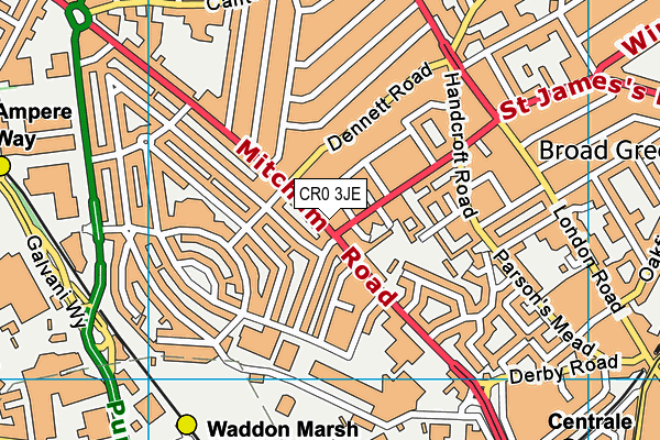 CR0 3JE map - OS VectorMap District (Ordnance Survey)