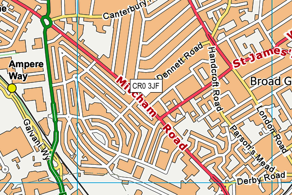 CR0 3JF map - OS VectorMap District (Ordnance Survey)