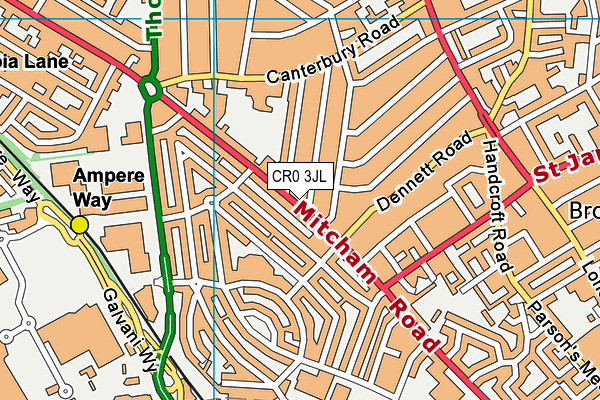 CR0 3JL map - OS VectorMap District (Ordnance Survey)