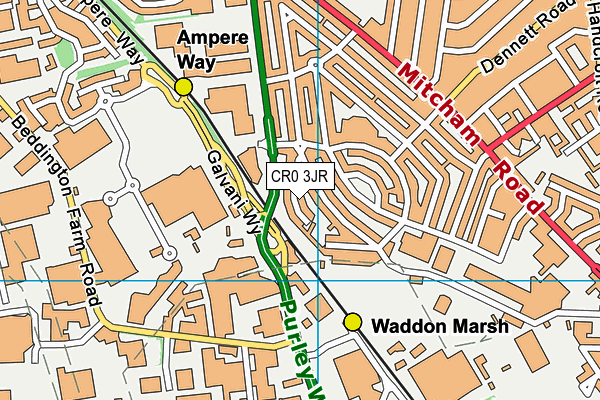 CR0 3JR map - OS VectorMap District (Ordnance Survey)