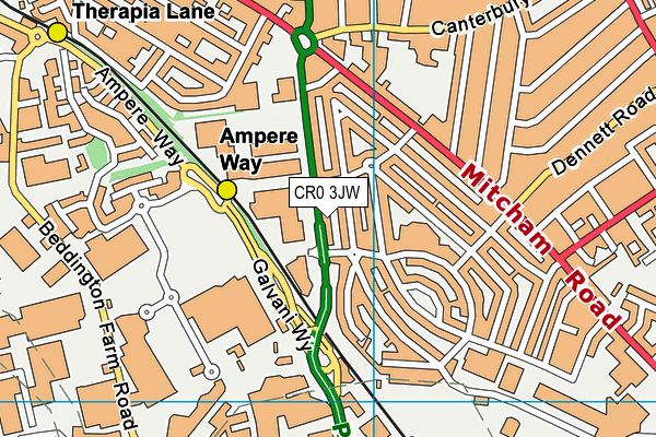 CR0 3JW map - OS VectorMap District (Ordnance Survey)