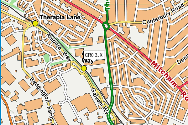 CR0 3JX map - OS VectorMap District (Ordnance Survey)