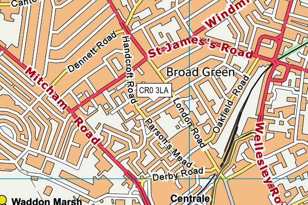 CR0 3LA map - OS VectorMap District (Ordnance Survey)