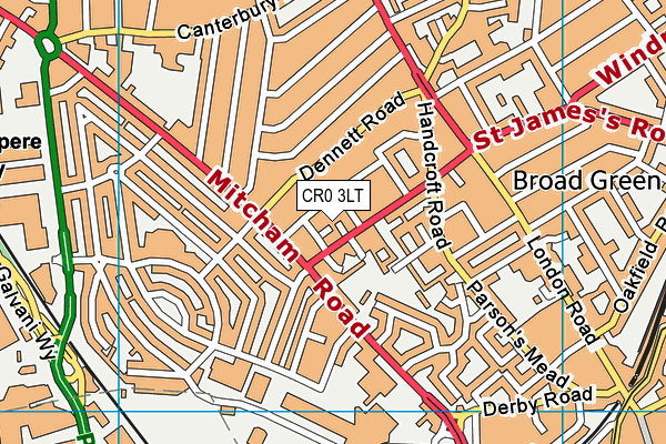 CR0 3LT map - OS VectorMap District (Ordnance Survey)