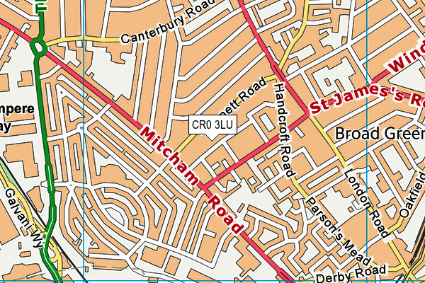 CR0 3LU map - OS VectorMap District (Ordnance Survey)