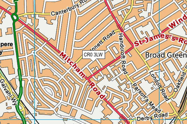 CR0 3LW map - OS VectorMap District (Ordnance Survey)