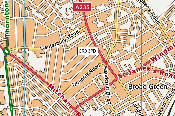 CR0 3PD map - OS VectorMap District (Ordnance Survey)