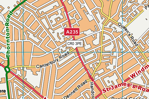 CR0 3PE map - OS VectorMap District (Ordnance Survey)