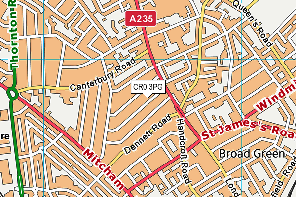 CR0 3PG map - OS VectorMap District (Ordnance Survey)