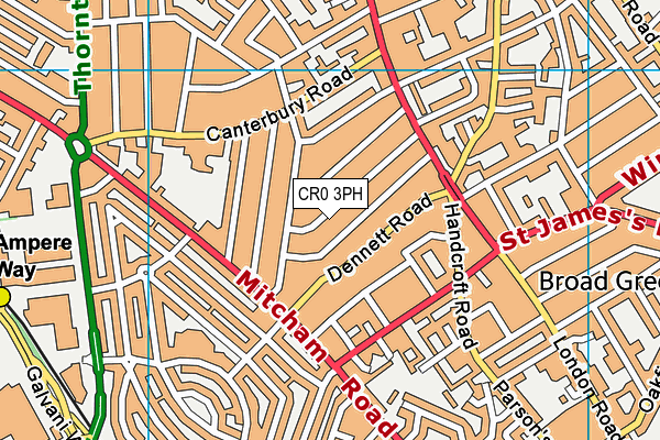 CR0 3PH map - OS VectorMap District (Ordnance Survey)