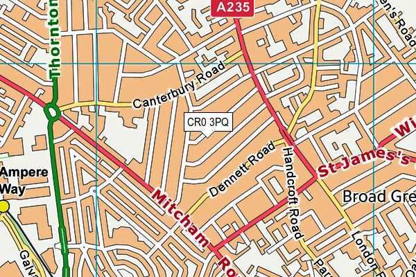 CR0 3PQ map - OS VectorMap District (Ordnance Survey)