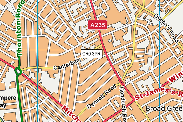 CR0 3PR map - OS VectorMap District (Ordnance Survey)