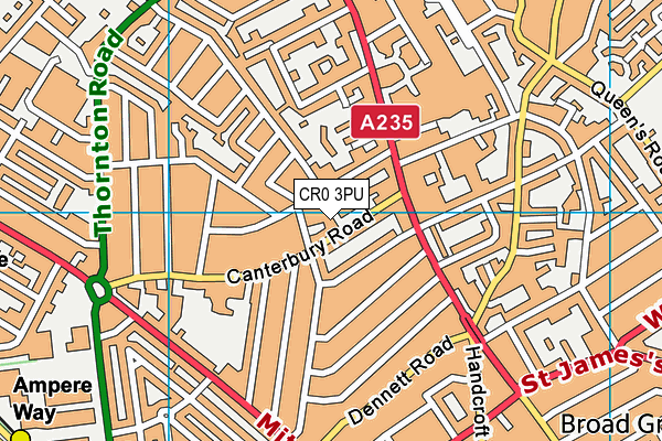 CR0 3PU map - OS VectorMap District (Ordnance Survey)