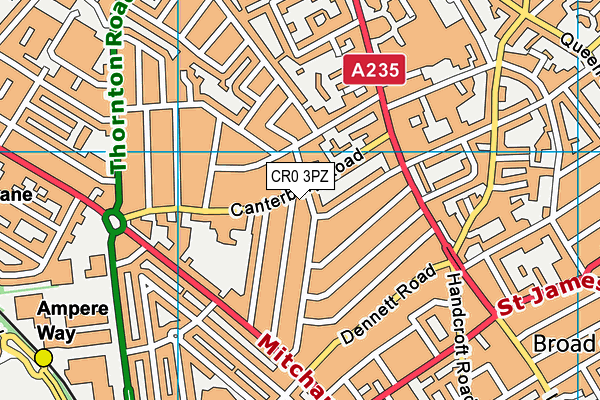 CR0 3PZ map - OS VectorMap District (Ordnance Survey)