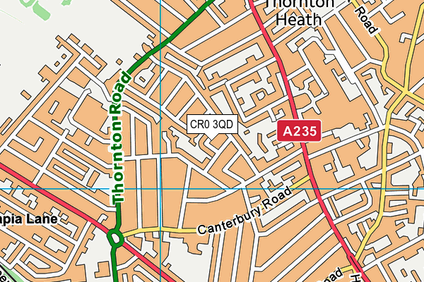 CR0 3QD map - OS VectorMap District (Ordnance Survey)