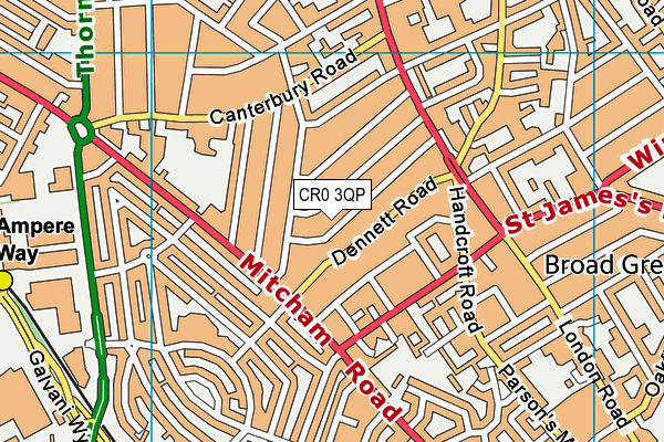 CR0 3QP map - OS VectorMap District (Ordnance Survey)