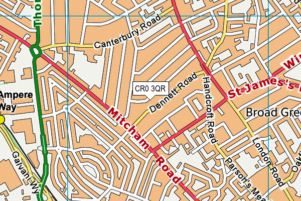 CR0 3QR map - OS VectorMap District (Ordnance Survey)