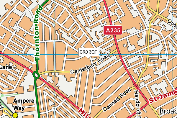 CR0 3QT map - OS VectorMap District (Ordnance Survey)