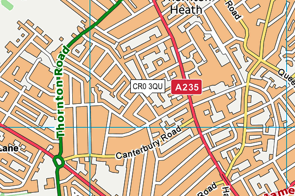 CR0 3QU map - OS VectorMap District (Ordnance Survey)