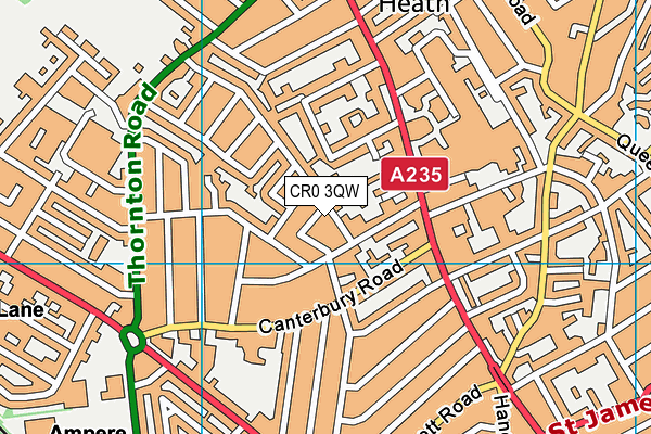 CR0 3QW map - OS VectorMap District (Ordnance Survey)