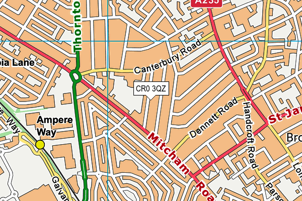 CR0 3QZ map - OS VectorMap District (Ordnance Survey)