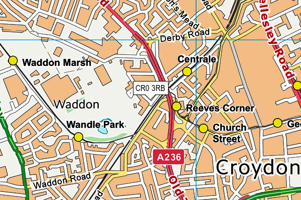 CR0 3RB map - OS VectorMap District (Ordnance Survey)