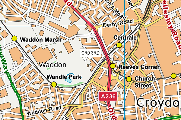 Wandle Park map (CR0 3RD) - OS VectorMap District (Ordnance Survey)