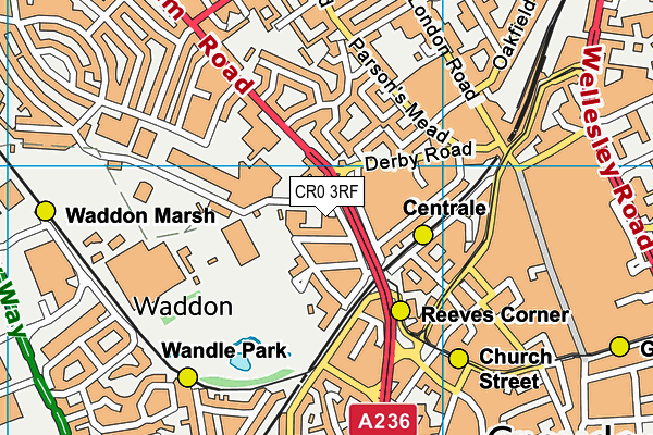 CR0 3RF map - OS VectorMap District (Ordnance Survey)