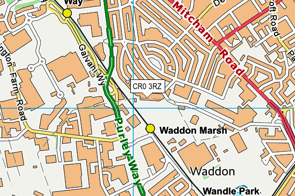 CR0 3RZ map - OS VectorMap District (Ordnance Survey)