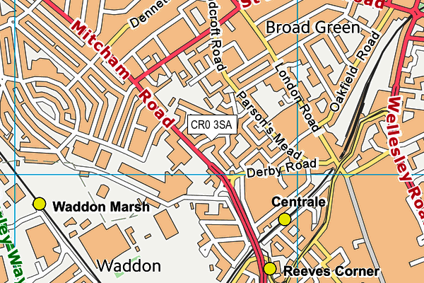 CR0 3SA map - OS VectorMap District (Ordnance Survey)