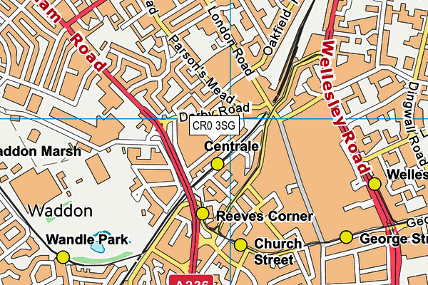 CR0 3SG map - OS VectorMap District (Ordnance Survey)