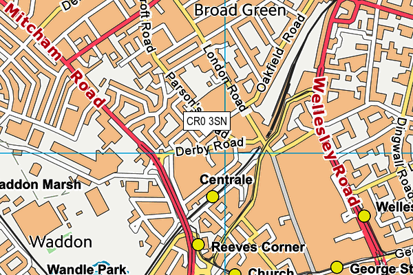 CR0 3SN map - OS VectorMap District (Ordnance Survey)