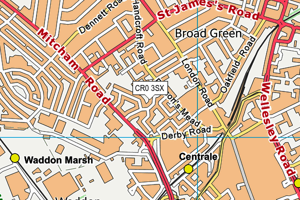 CR0 3SX map - OS VectorMap District (Ordnance Survey)