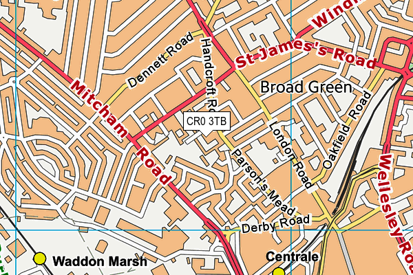 CR0 3TB map - OS VectorMap District (Ordnance Survey)